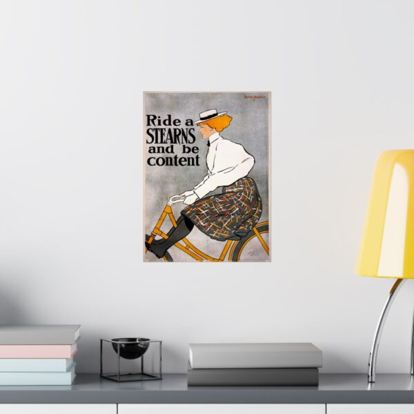 Ride a Stearns and Be Content ad - Edward Penfield (1896) - Art Nouveau Poster Print