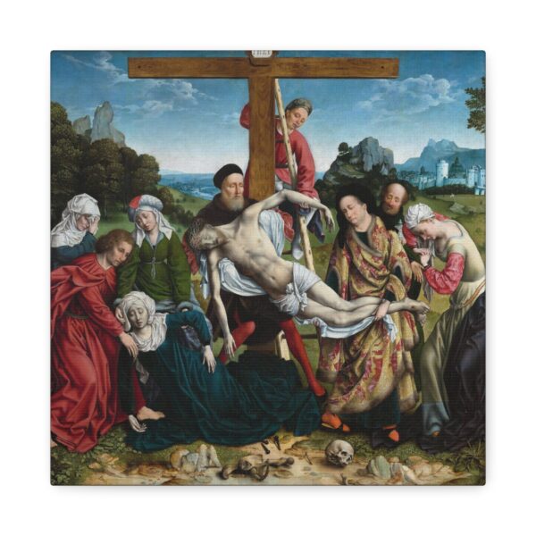 The Descent from the Cross - Joos van Cleve (c. 1518-1520) - Renaissance Canvas Print