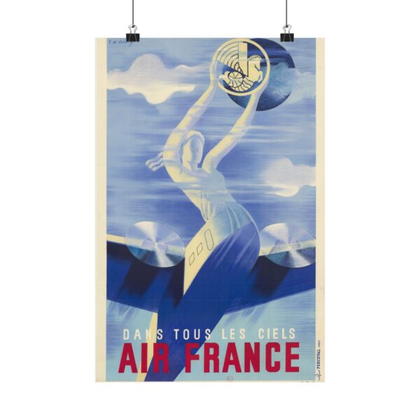 Dans tous les ciels, Air France - R. de Valerio (c. 1930s) - Vintage Travel Poster Print