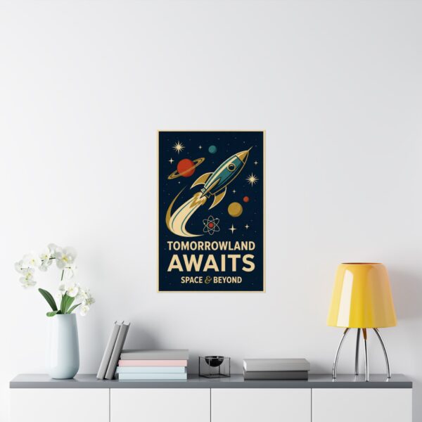10991229883353941350_2048.jpeg Tomorrowland Awaits, Space & Beyond - LUNE Original - Space Age Poster Print