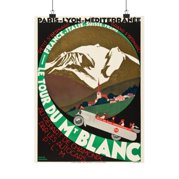 Le Tour du Mt. Blanc - Roger Broders (1927) - Vintage Travel Poster Print