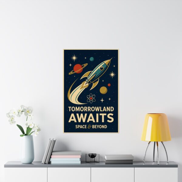 11934771290395858840_2048.jpeg Tomorrowland Awaits, Space & Beyond - LUNE Original - Space Age Poster Print