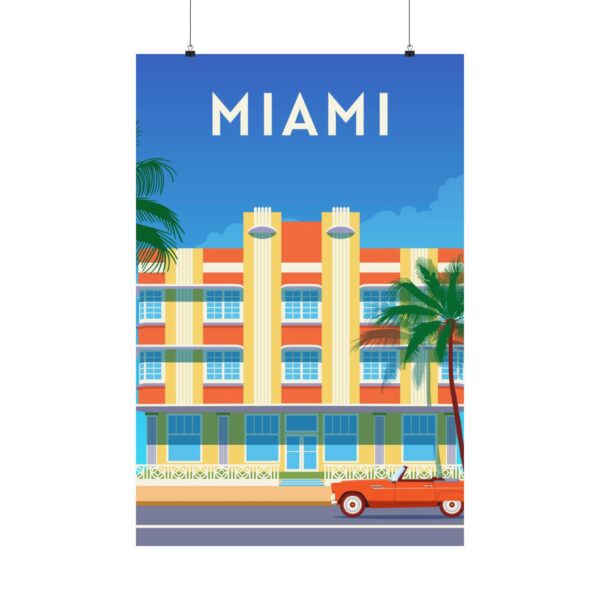 Miami, Florida - LUNE Original - Vintage Travel Poster Print