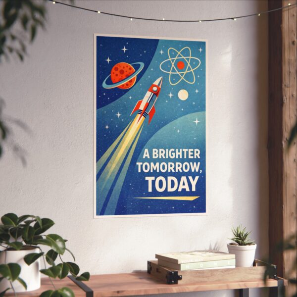 12607402357583153764_2048.jpeg A Brighter Tomorrow, Today - LUNE Original - Atomic Age Poster Print