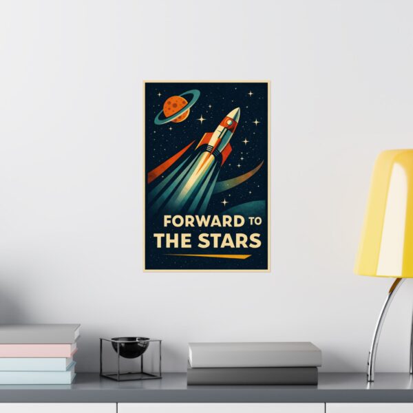 12767048425888337395_2048.jpeg Forward to the Stars - LUNE Original - Space Age Poster Print