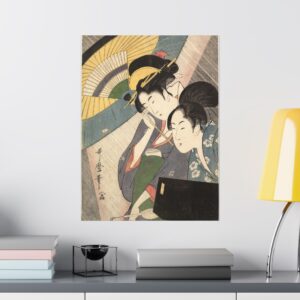 13313870952669921281_2048.jpeg Geisha and Attendant on a Rainy Night - Kitagawa Utamaro (c. 1797) - Japanese Woodblock Poster Print