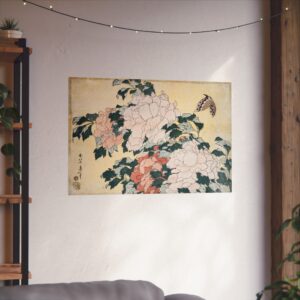 14037468907812844271_2048.jpeg Peonies and Butterfly - Katsushika Hokusai (c. 1833-34) - Japanese Woodblock Poster Print