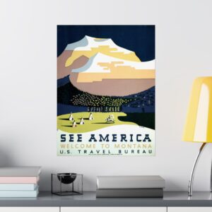 See America: Welcome to Montana - Works Progress Administration (c. 1930s) - Vintage Travel Poster Print