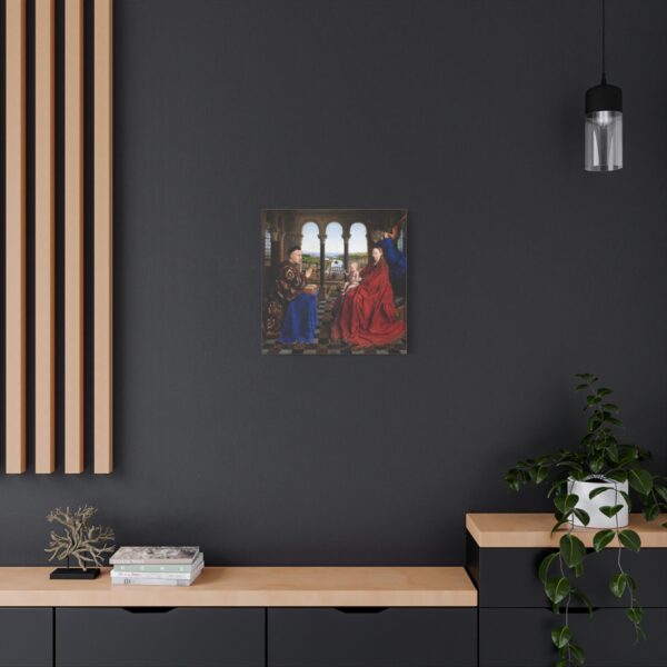 Madonna of Chancellor Rolin - Jan van Eyck (c. 1435) - Renaissance Canvas Print