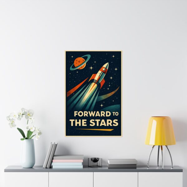 14629537838313918732_2048.jpeg Forward to the Stars - LUNE Original - Space Age Poster Print