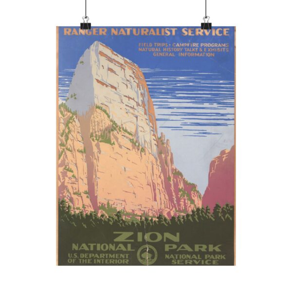 Zion National Park - Works Progress Administration (c. 1938) - Vintage Travel Poster Print