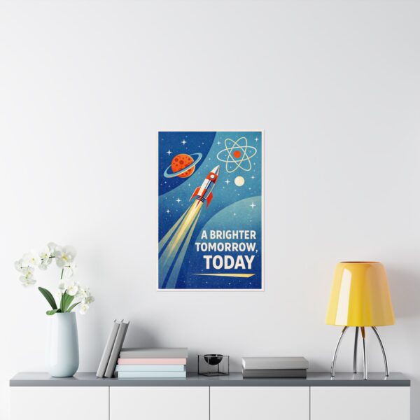 16038573313604611698_2048.jpeg A Brighter Tomorrow, Today - LUNE Original - Atomic Age Poster Print
