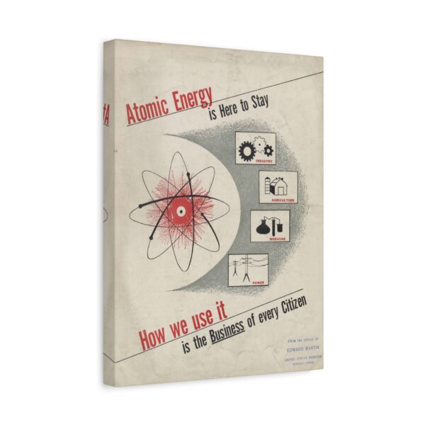 16492898720000100445_2048.jpeg Atomic Energy Is Here to Stay - U.S. Government (c. 1950s) - Atomic Age Canvas Print