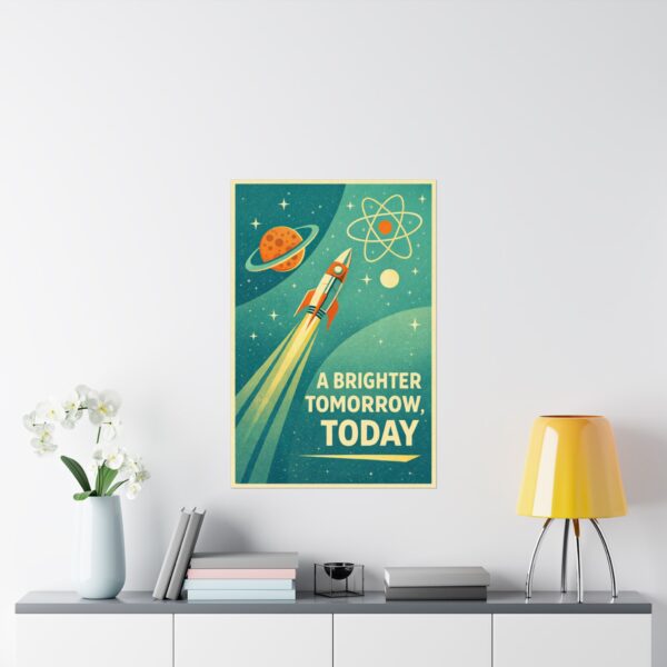 16538111884471481503_2048.jpeg A Brighter Tomorrow, Today - LUNE Original - Atomic Age Poster Print