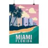 Miami, Florida - LUNE Original - Vintage Travel Poster Print