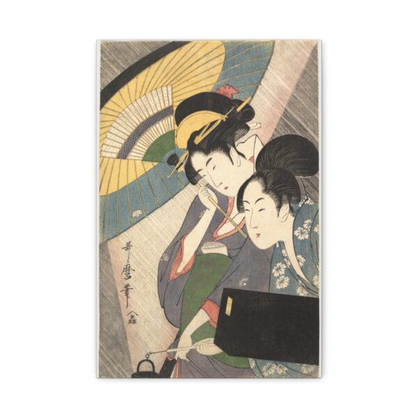 16890082126297814191_2048.jpeg Geisha and Attendant on a Rainy Night - Kitagawa Utamaro (c. 1797) - Japanese Woodblock Canvas Print