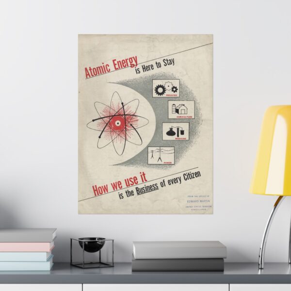 Atomic Energy Is Here to Stay - U.S. Government (c. 1950s) - Atomic Age Poster Print