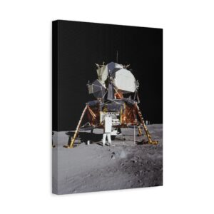 17429841455343636713_2048.jpeg Apollo 11 Lunar Lander, Buzz Aldrin on the Moon - NASA Photograph (1969) - Space Age Canvas Print