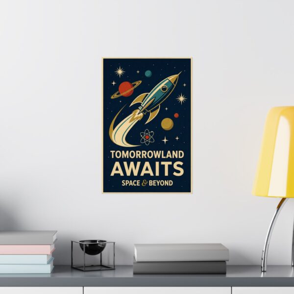 17513127634127185554_2048.jpeg Tomorrowland Awaits, Space & Beyond - LUNE Original - Space Age Poster Print
