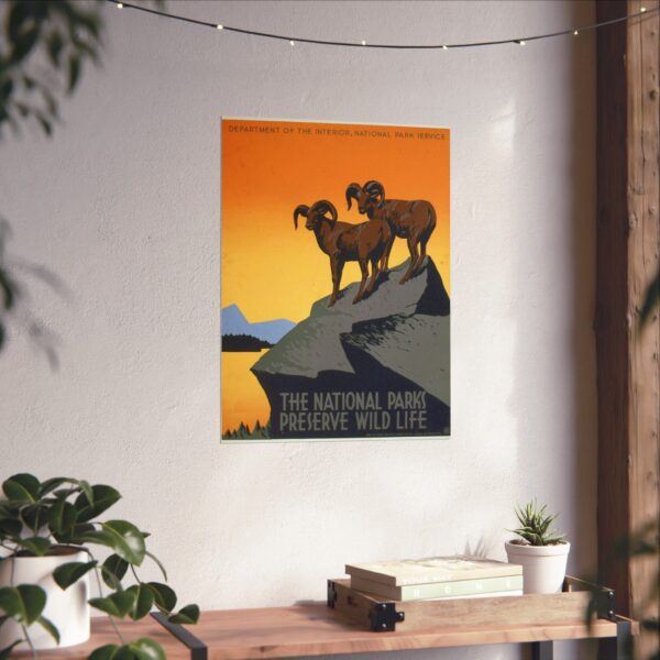 The National Parks Preserve Wild Life - Works Progress Administration (c. 1930s) - Vintage Travel Poster Print