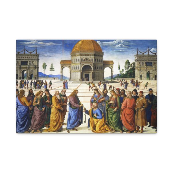 Christ Giving the Keys to St. Peter - Pietro Perugino (c. 1481-1482) - Renaissance Canvas Print