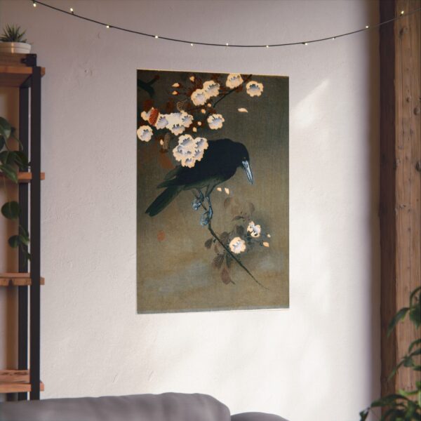 Crow and Blossom - Ohara Koson (c. 1910) - Japanese Woodblock Poster Print