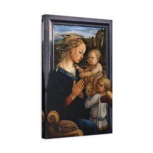 2256660884821938173_2048.jpeg Madonna and Child with Two Angels - Fra Filippo Lippi (c. 1465) - Renaissance Canvas Print