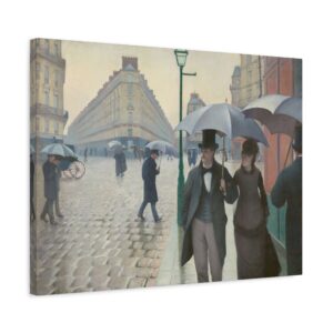 Rue de Paris, temps de pluie (Paris Street in Rainy Weather) - Gustave Caillebotte (1877) - Impressionist Canvas Print