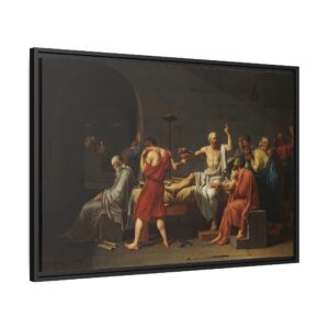 The Death of Socrates - Jacques-Louis David (1787) - Classical Framed Canvas Print