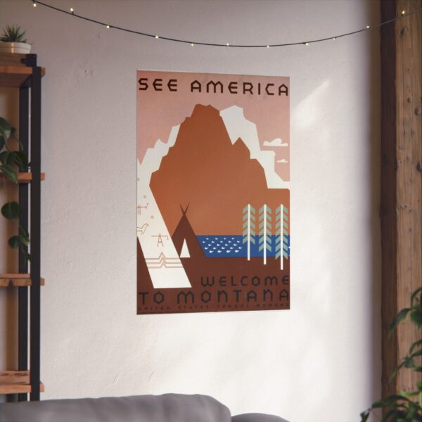 See America: Welcome to Montana - Works Progress Administration (c. 1930s) - Vintage Travel Poster Print