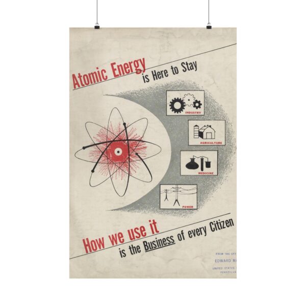 Atomic Energy Is Here to Stay - U.S. Government (c. 1950s) - Atomic Age Poster Print
