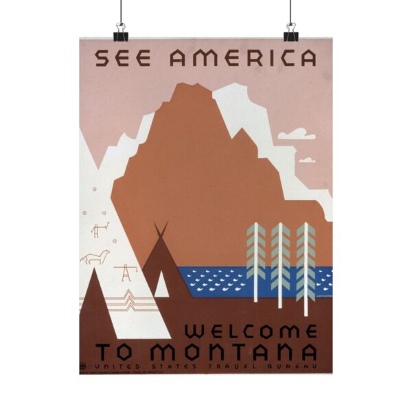 See America: Welcome to Montana - Works Progress Administration (c. 1930s) - Vintage Travel Poster Print