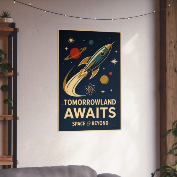 3452875227970987365_2048.jpeg Tomorrowland Awaits, Space & Beyond - LUNE Original - Space Age Poster Print