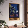 Visit India, A Street by Moonlight - India State Railways Bureau (c. 1920) - Vintage Travel Poster Print