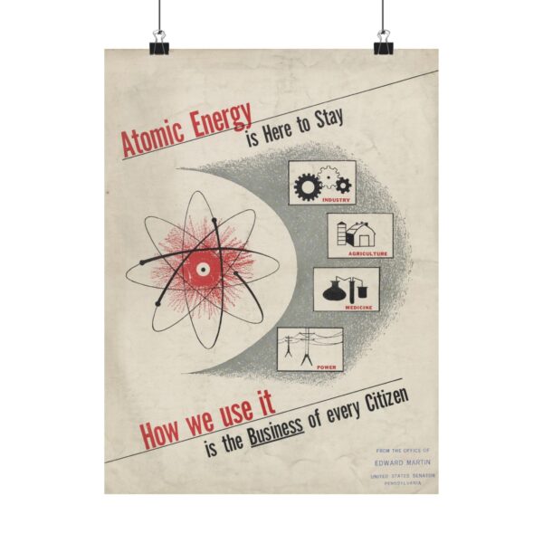 Atomic Energy Is Here to Stay - U.S. Government (c. 1950s) - Atomic Age Poster Print