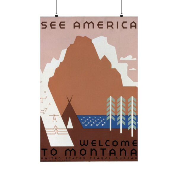 See America: Welcome to Montana - Works Progress Administration (c. 1930s) - Vintage Travel Poster Print
