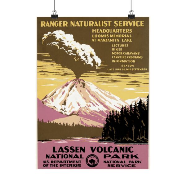 Lassen Volcanic National Park - Works Progress Administration (c. 1938) - Vintage Travel Poster Print