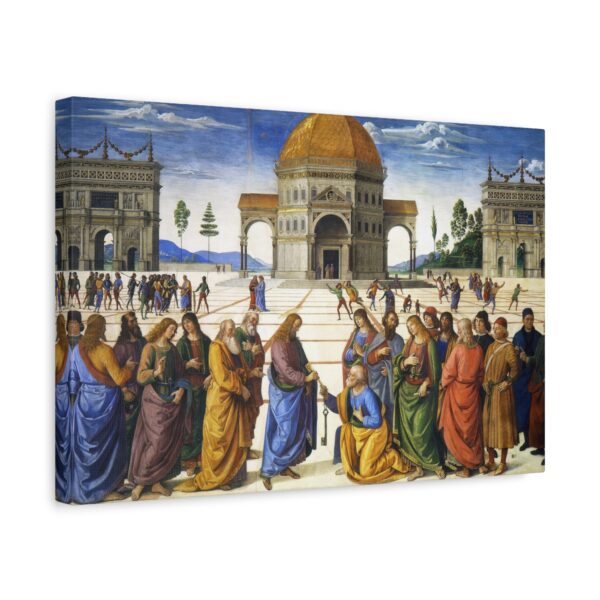 Christ Giving the Keys to St. Peter - Pietro Perugino (c. 1481-1482) - Renaissance Canvas Print