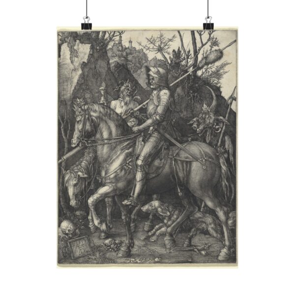Knight, Death, and the Devil - Albrecht Dürer (1513) - Renaissance Poster Print