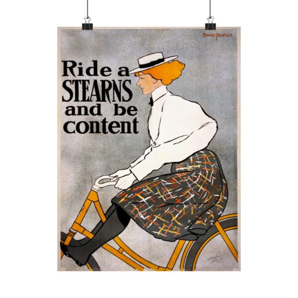 Ride a Stearns and Be Content ad - Edward Penfield (1896) - Art Nouveau Poster Print