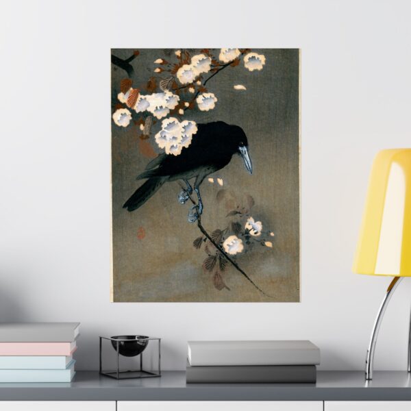 Crow and Blossom - Ohara Koson (c. 1910) - Japanese Woodblock Poster Print