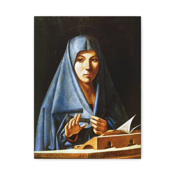 6742479652740192438_2048.jpeg Virgin of the Annunciation - Antonello da Messina (1476) - Renaissance Canvas Print