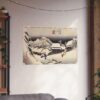 Evening Snow at Kanbara - Utagawa Hiroshige (1833) - Japanese Woodblock Poster Print