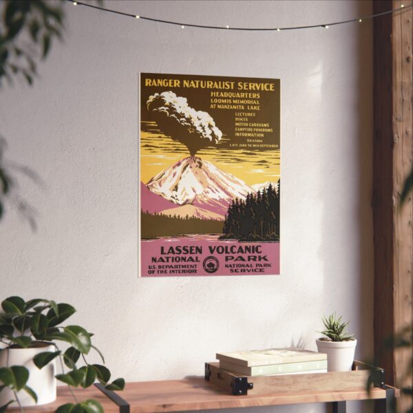 Lassen Volcanic National Park - Works Progress Administration (c. 1938) - Vintage Travel Poster Print