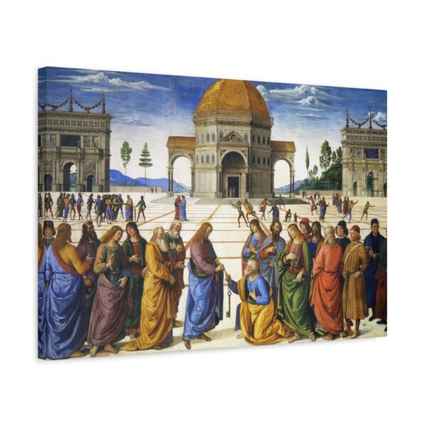Christ Giving the Keys to St. Peter - Pietro Perugino (c. 1481-1482) - Renaissance Canvas Print