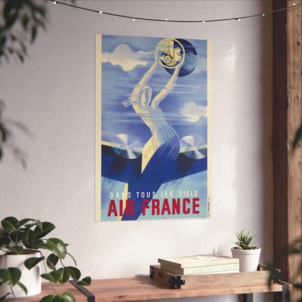 Dans tous les ciels, Air France - R. de Valerio (c. 1930s) - Vintage Travel Poster Print
