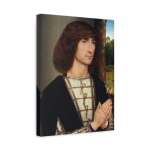 7653806600918952319_2048.jpeg Portrait of a Young Man at Prayer - Hans Memling (c. 1485-1490) - Renaissance Canvas Print