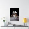 Apollo 11 Lunar Lander, Buzz Aldrin on the Moon - NASA Photograph (1969) - Space Age Poster Print