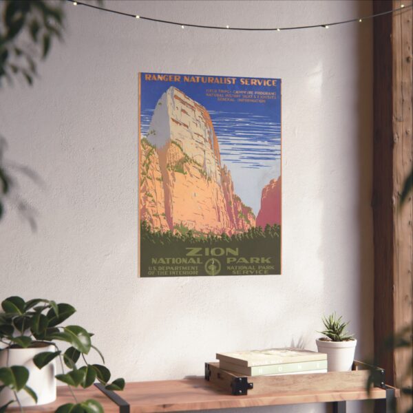 Zion National Park - Works Progress Administration (c. 1938) - Vintage Travel Poster Print