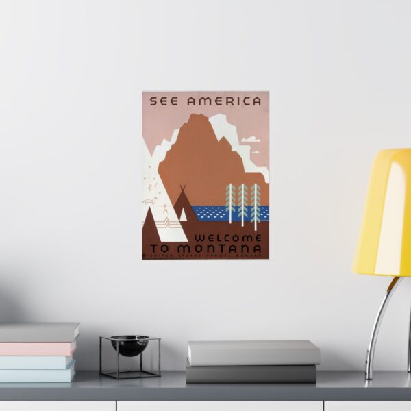 See America: Welcome to Montana - Works Progress Administration (c. 1930s) - Vintage Travel Poster Print